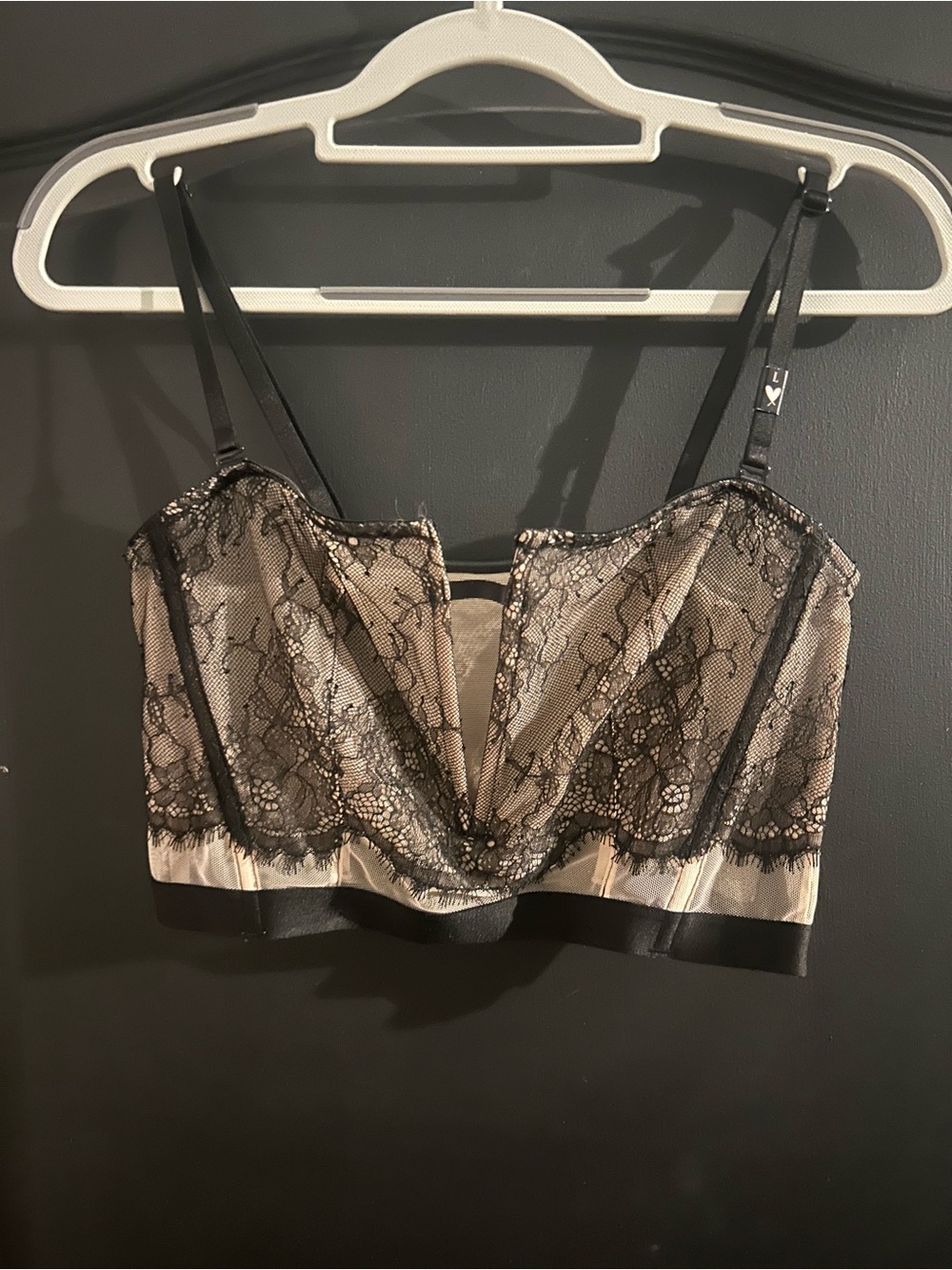 NWT Victoria’s Secret Very Sexy Cream and Black Lace Corset